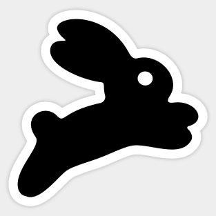 Jumping Black Bunny Sticker